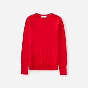 Everlane Ruby Red Crew Neck Cashmere Sweater